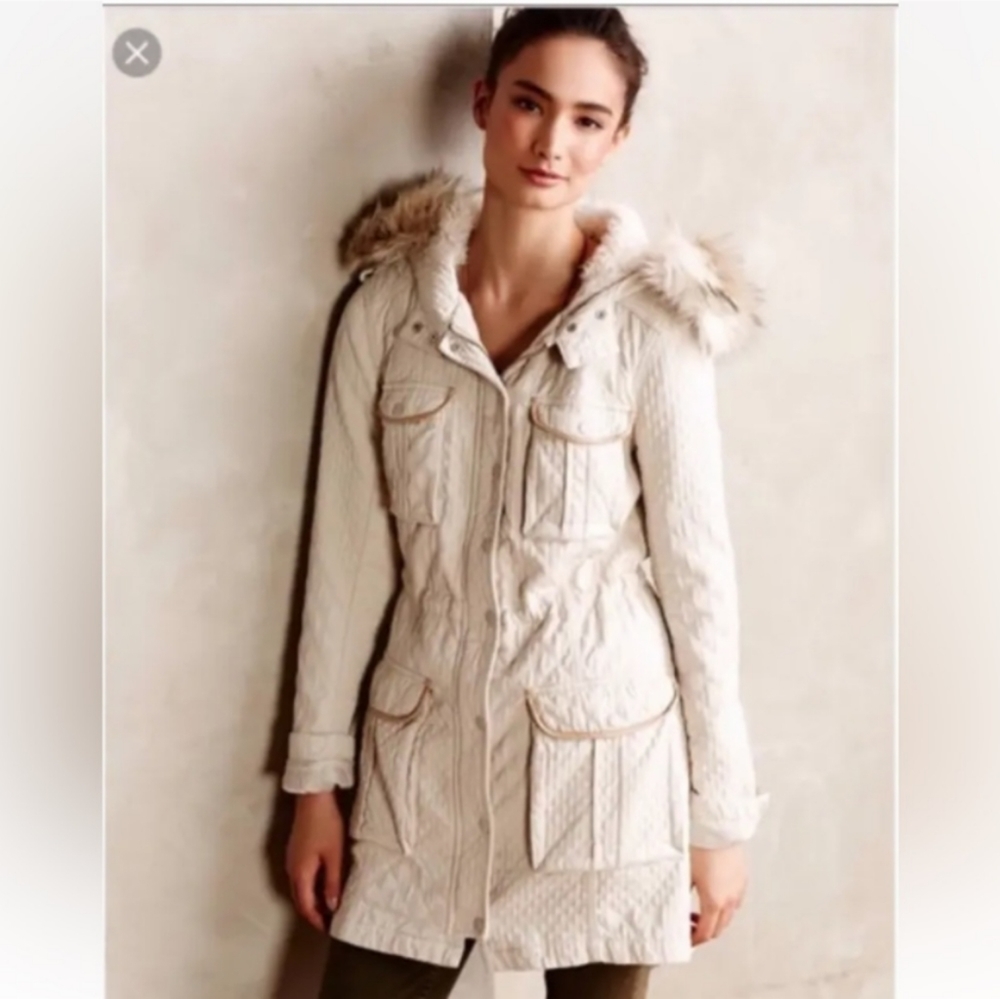 Anthropologie Hei Hei Lunan Anorak Jacket Ivory